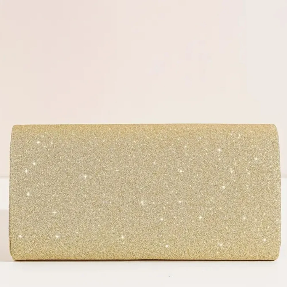 CLEARANCE! Women's Gold Glittery Evening Bag/Clutch w/Detachable Strap, NW…